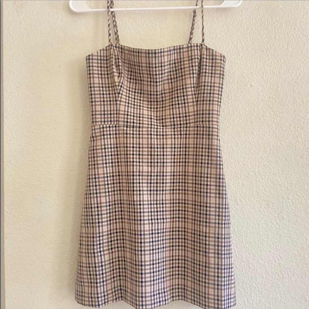 Wilfred aritzia new classic plaid mini dress